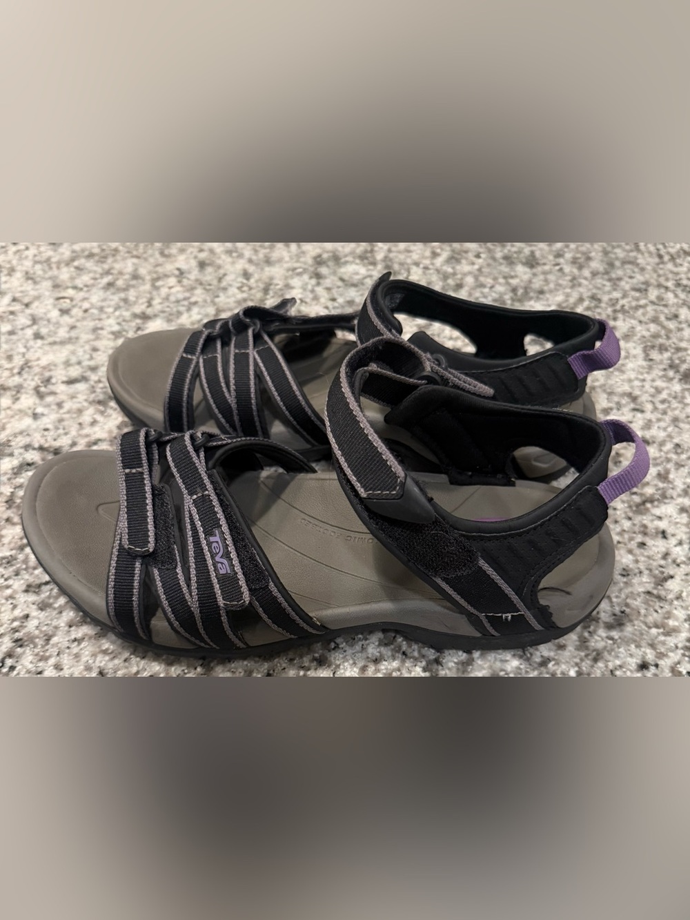 Teva Black and Gray Adjustable Strappy Sandals
